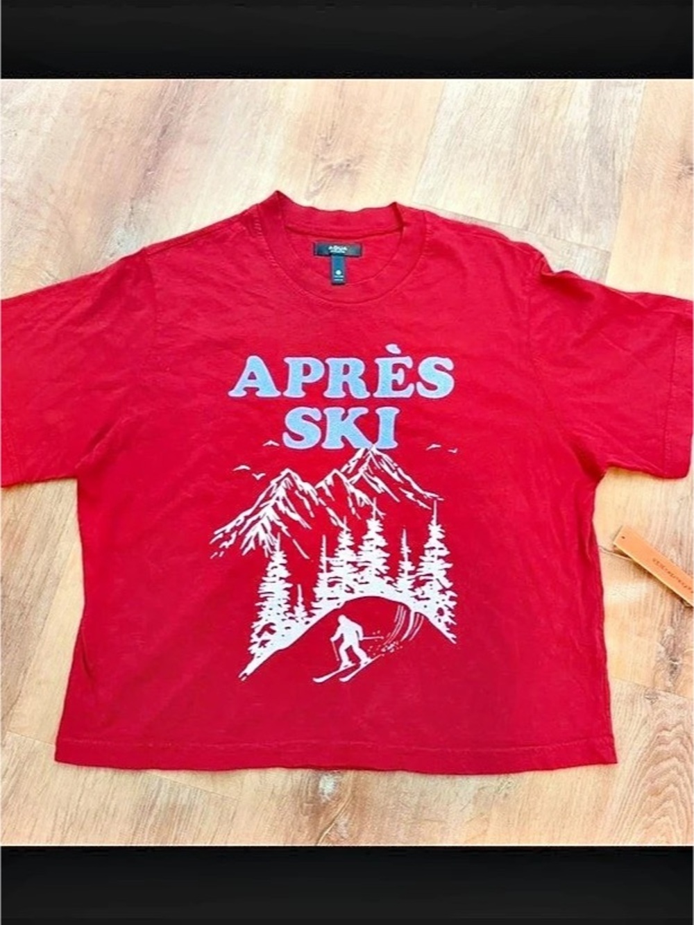 Aqua Apres Ski Graphic Tee in Red